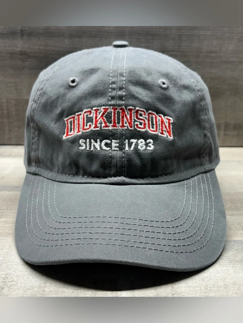 Dickinson College NCAA D3 Gray Adjustable Dad Hat Sportsman Strapback Cap